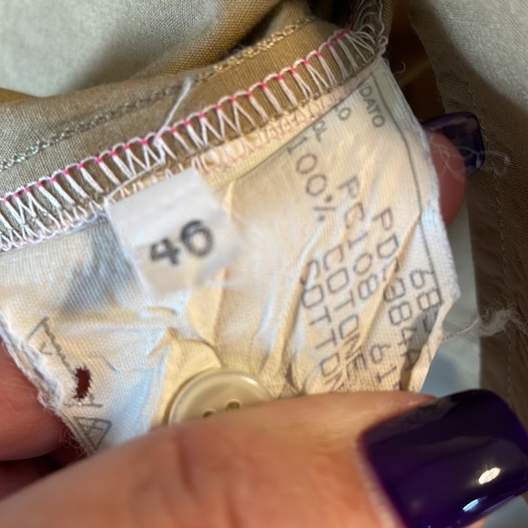 PAUL SMITH women’s MADE IN ITALY button down shirt cotton luxury khaki color S/M - Picture 11 of 13